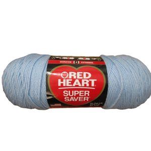 Red Heart Worsted Light Blue Super Saver Yarn One Skein New